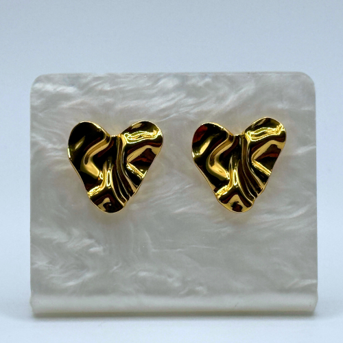 Liquid Gold Hearts Earrings