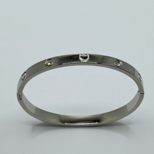 Lustrous Love Bangle- White Gold