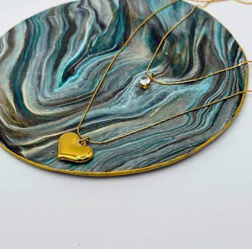 Stacked Heart Necklace