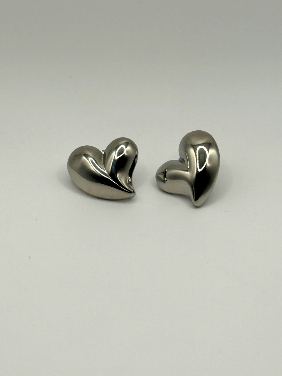 Gilded Heart Earrings Silver
