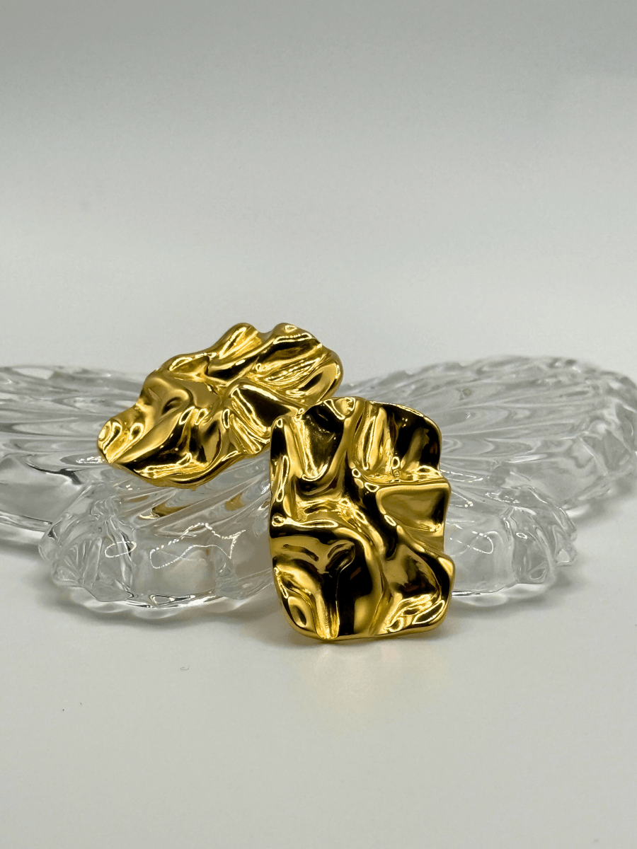 Molten Gold Statement Earrings