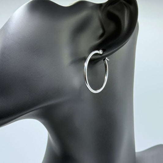Essential Silver Hoop Earrings (30mm)