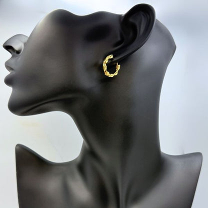 Wavy Gold Huggies