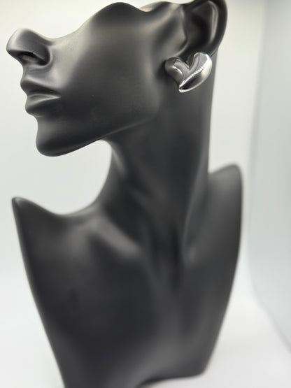 Gilded Heart Earrings Silver