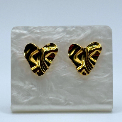 Liquid Gold Hearts Earrings