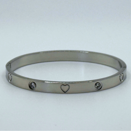 Lustrous Love Bangle- White Gold