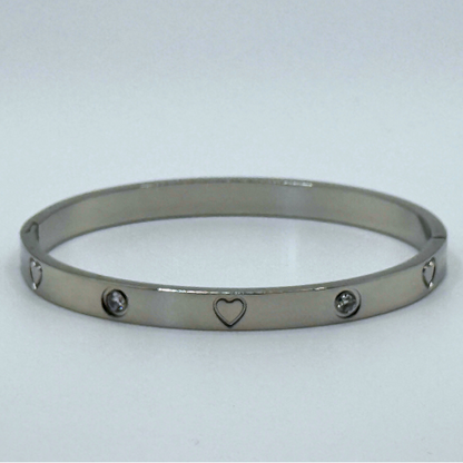 Lustrous Love Bangle- White Gold