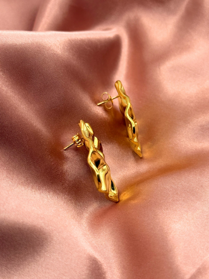 Molten Gold Statement Earrings
