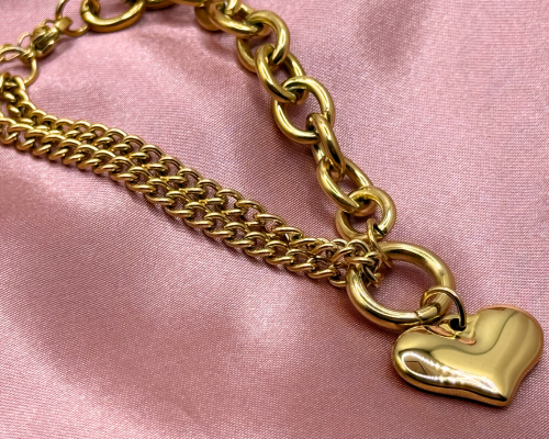 Linked Heart Charm Bracelet