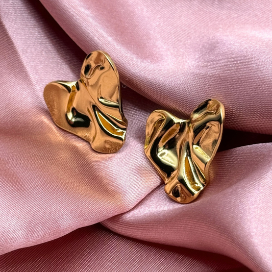Liquid Gold Hearts Earrings