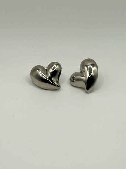 Gilded Heart Earrings Silver