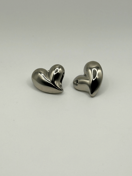 Gilded Heart Earrings Silver