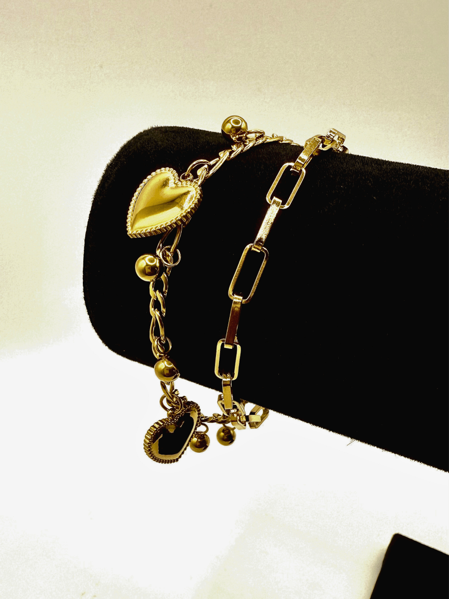Golden Heart Charm Bracelet