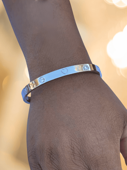 Lustrous Love Bangle- White Gold