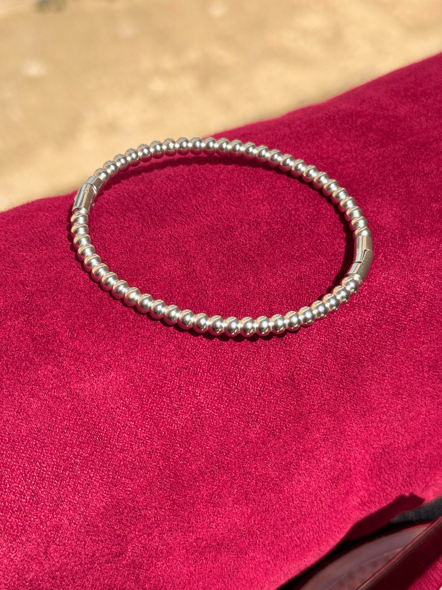 Minimalist Halo Bangle Silver